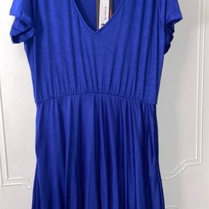 Rebdolls cobalt tea length dress with pockets